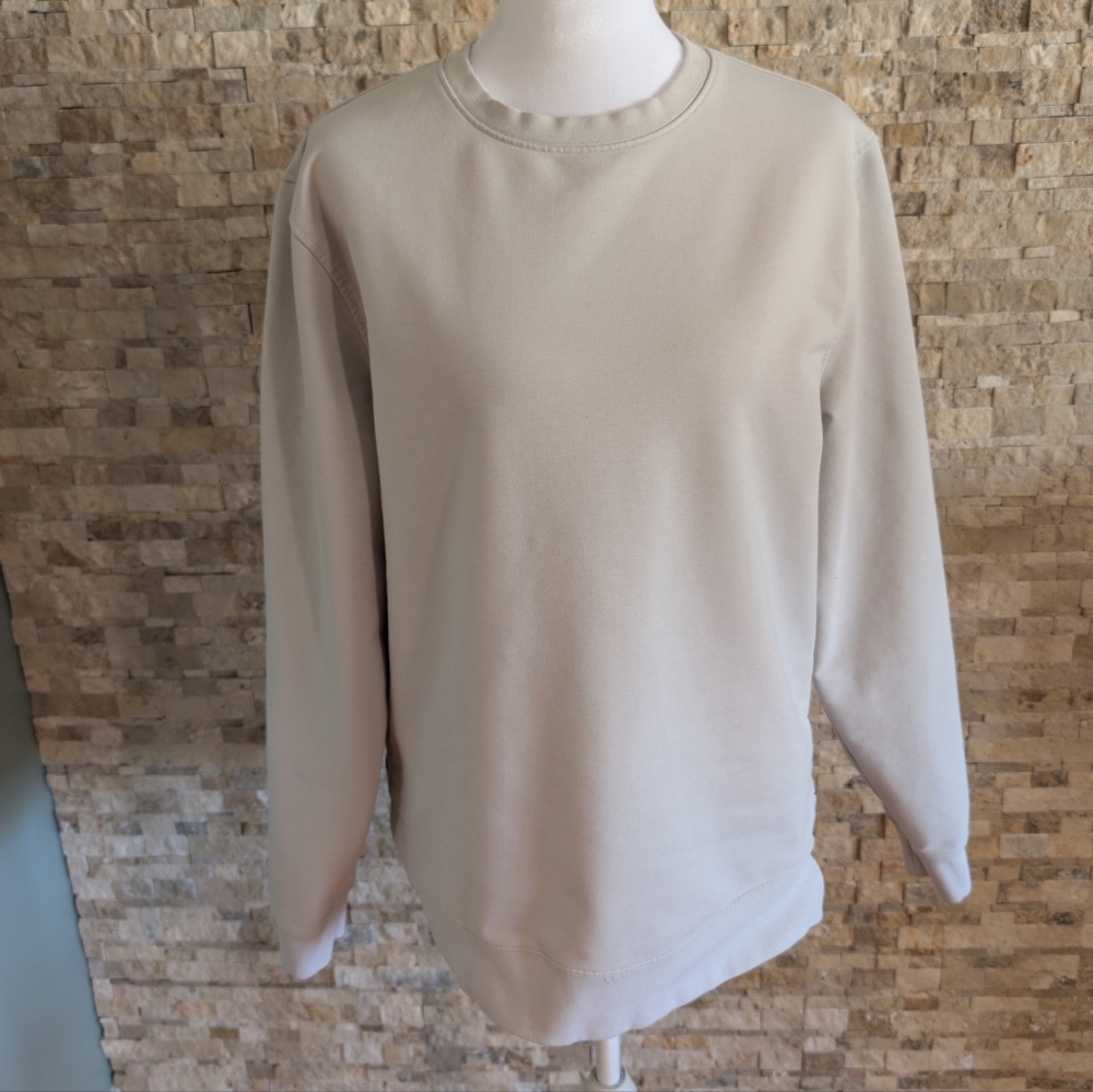 Cuts Clothing Mens Hyperloop Pullover Split-Hem Sweatshirt Beige Bone Sand Sz M